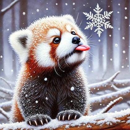Panda in Snow