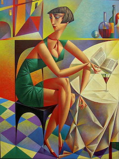 Cubist Woman at Table