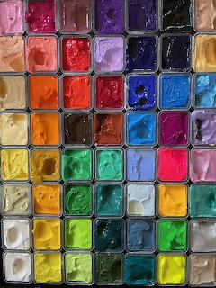 Watercolor Paint Palette Grid
