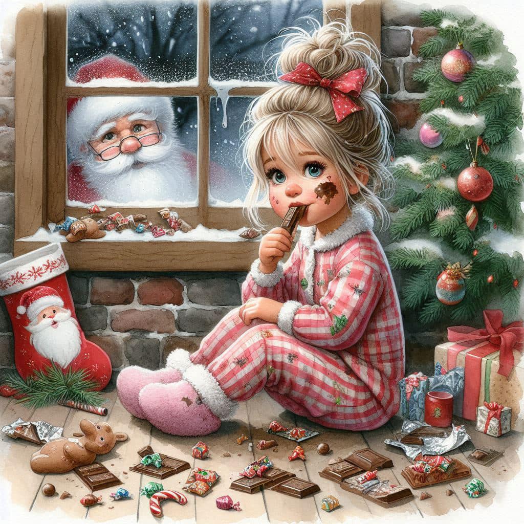 Girl at Christmas Window