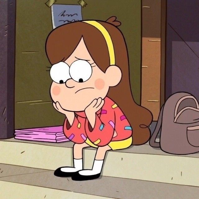 Thoughtful Cartoon Girl