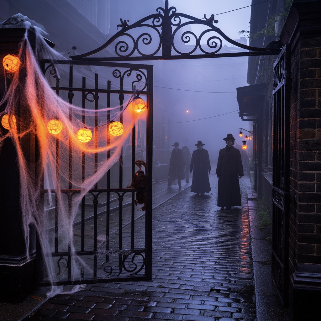 Scary Gate Halloween Scene