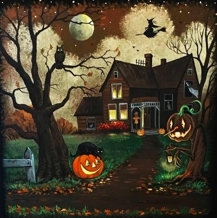 Halloween Haunted House Scene