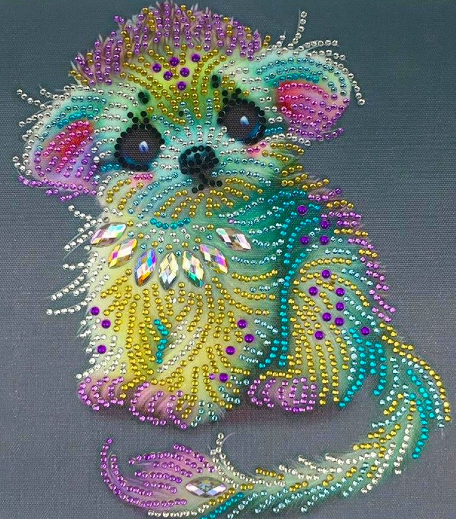 Colorful Beaded Dog Art