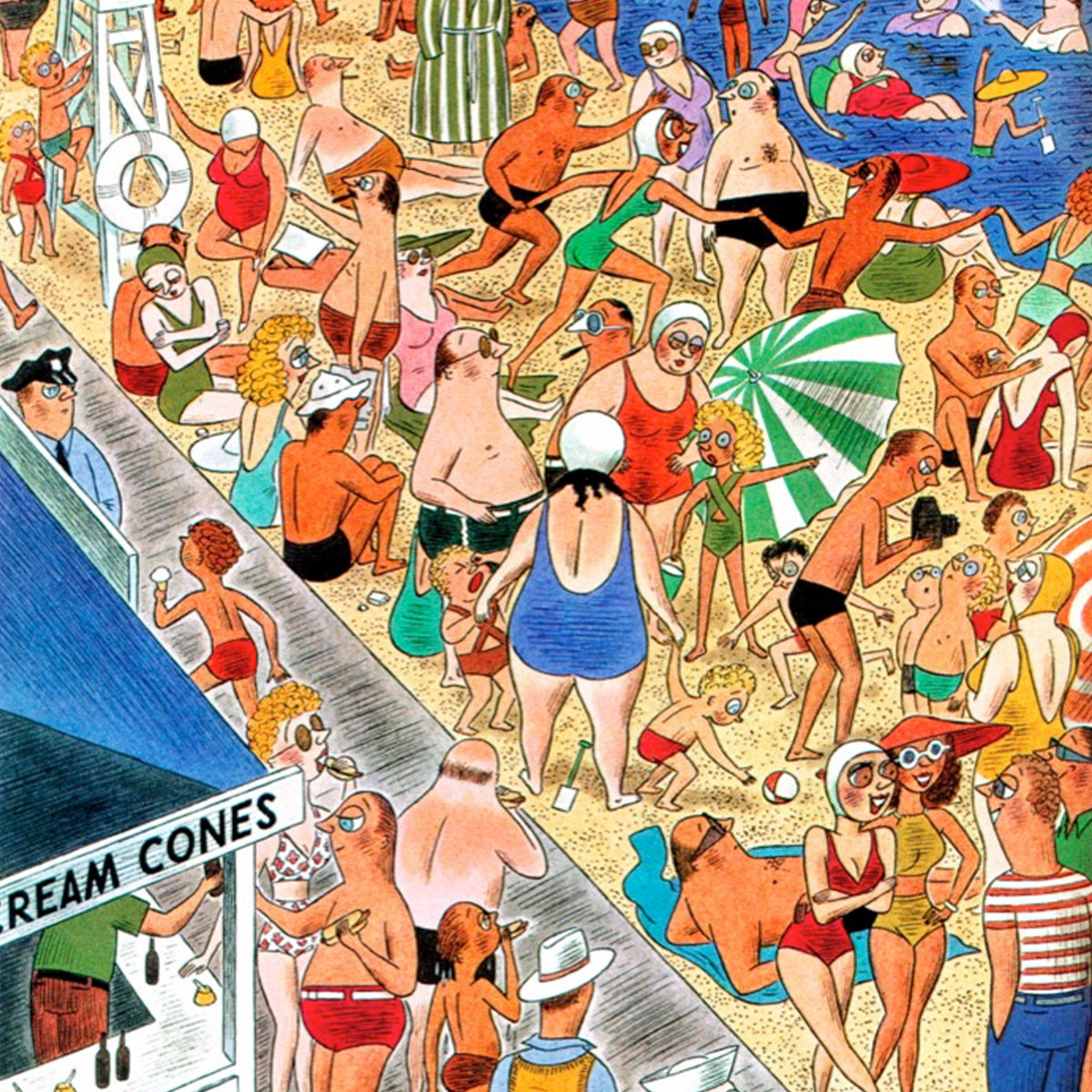 Crowded Beach Scene