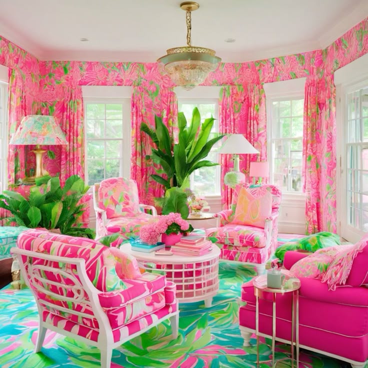 Pink Tropical Interior