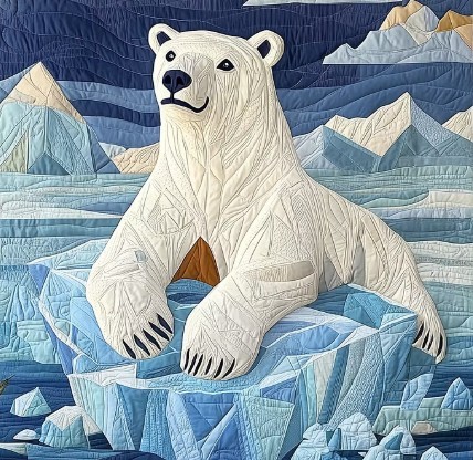 Polar bear standing on snow in an Arctic setting