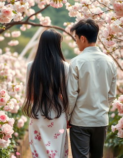 Couple Under Blossoms