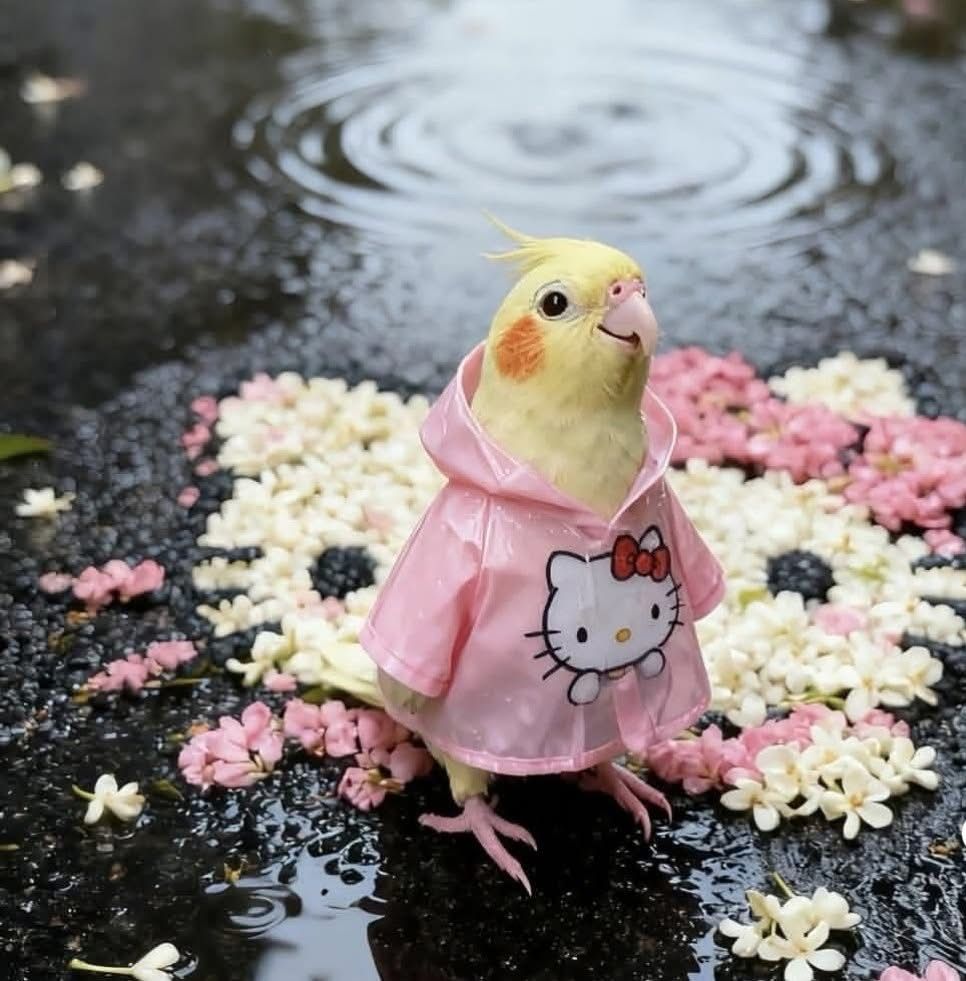 Cockatiel in Raincoat