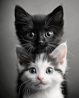 Two Cute Kittens Portrait