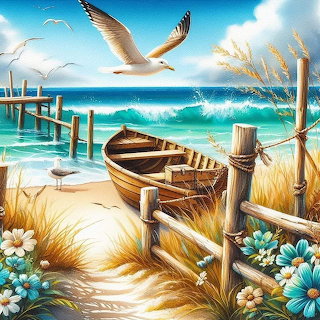 Coastal Seagull Scene