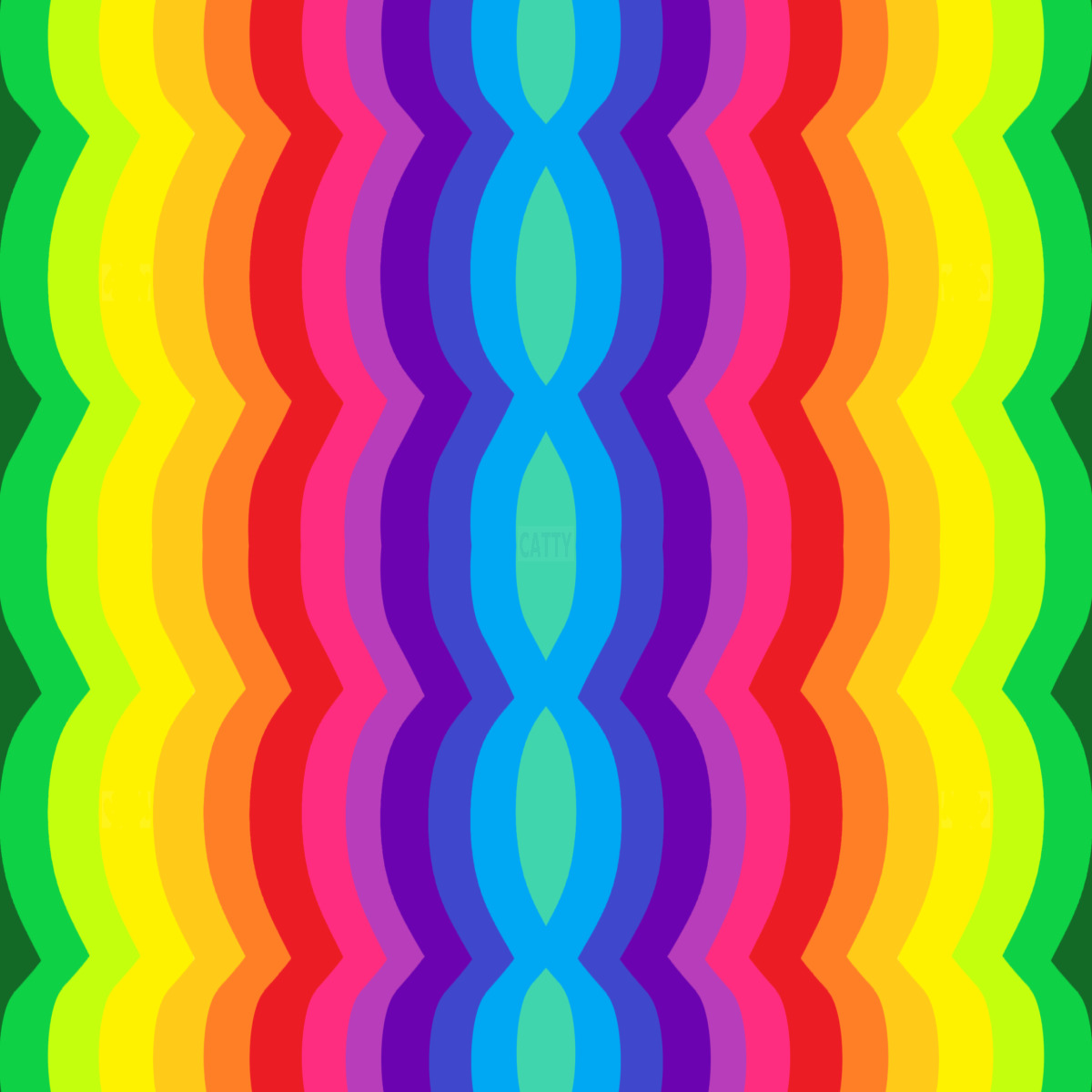 Abstract rainbow colored wavy vertical stripes forming a symmetrical pattern