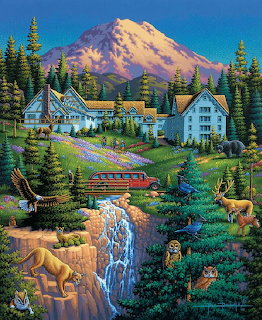Mountain Lodge Scene