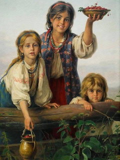 Girls With Beries Painting