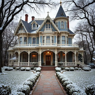 Victorian House in Winter