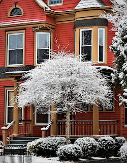 Snowy Victorian House