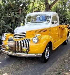 Yellow Vintage Chevrolet Pickup Truck