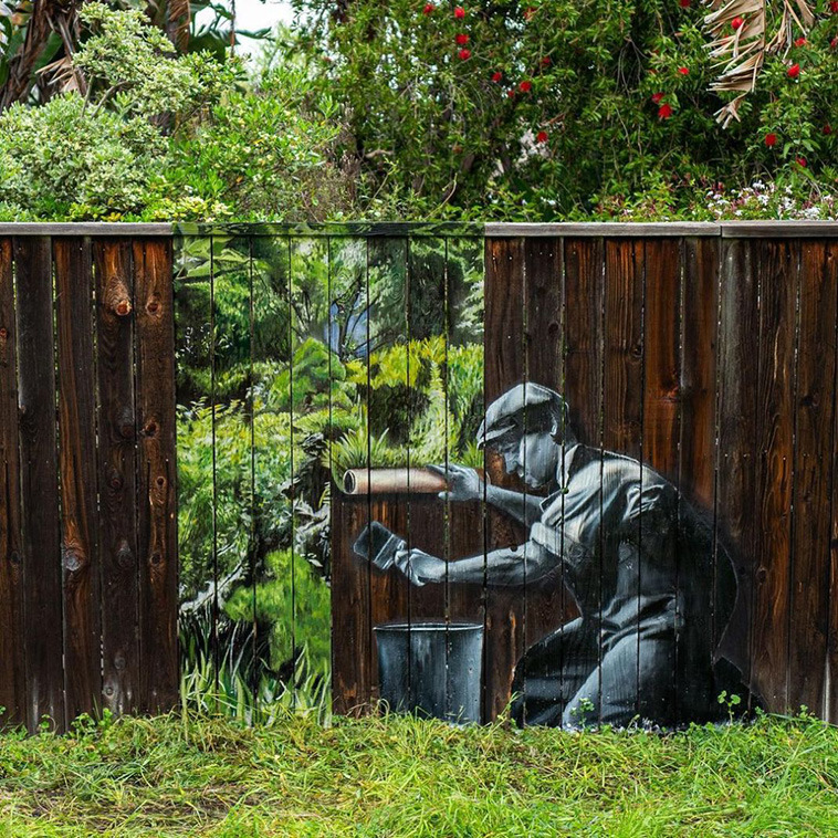 Street Art on Garden Fence