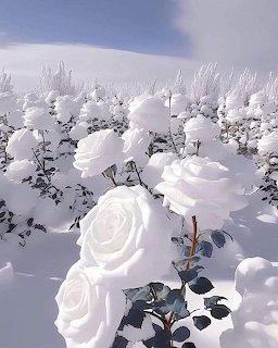 Winter Roses Snow Field