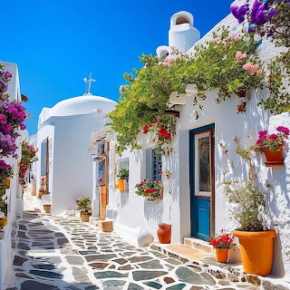 Greek Island White Houses