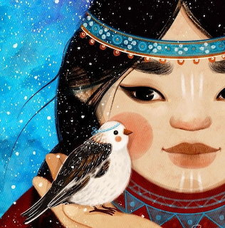 Girl with Bird Portrait