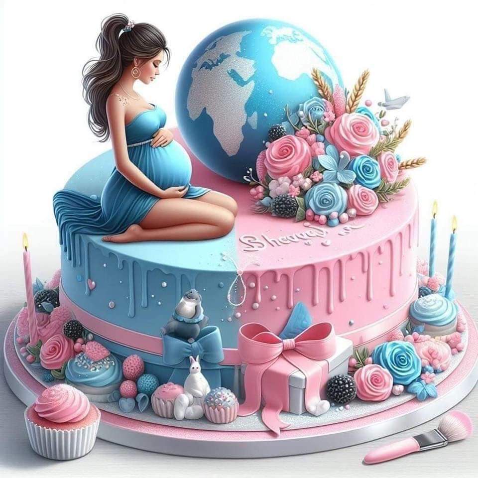Pregnant Woman Earth Cake