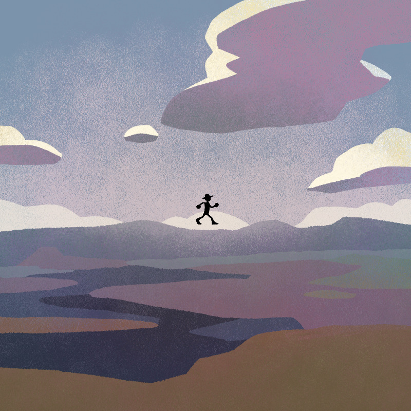 Running Figure Landscape