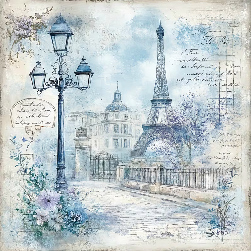 Parisian Winter Street Scene