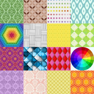 Colorful Pattern Quilt Grid