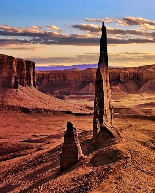 Desert Rock Spires at Sunset