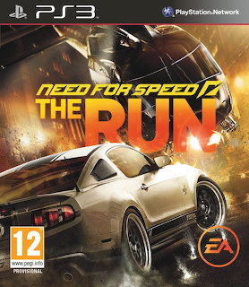 Need for Speed The Run PS3 cover with silver sports car on a fiery road