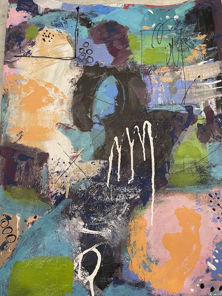 Abstract Mixed Media Painting
