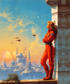 Woman in Red Spacesuit