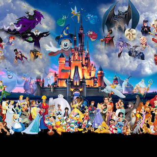 Disney Characters Castle Collage