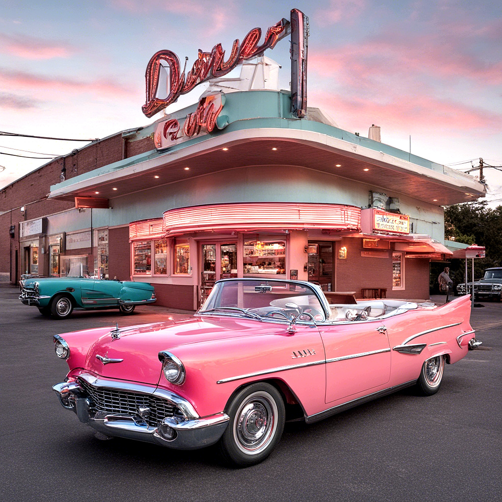 Classic Cars at Retro Diner