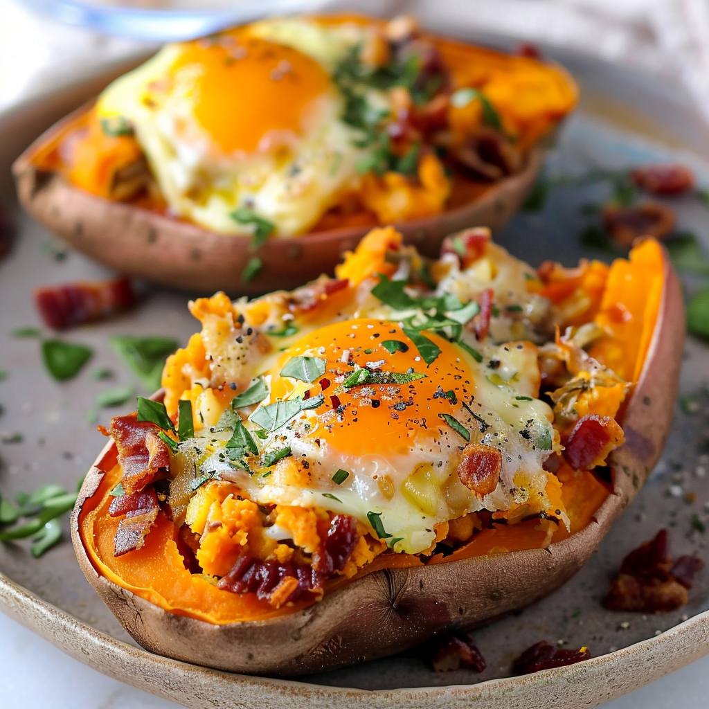 Breakfast Stuffed Sweet Potatoes