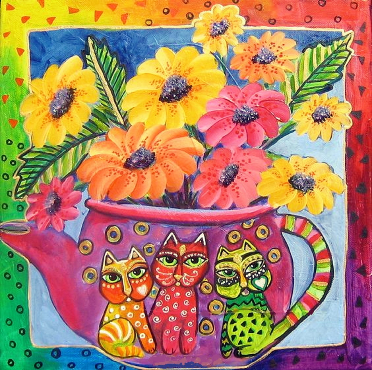 TeaPot Cats Painting