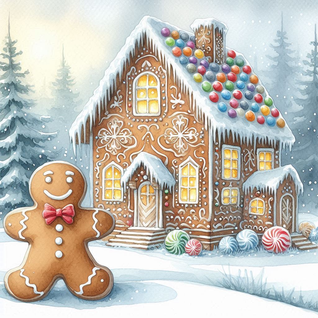 Gingerbread Man And Houses