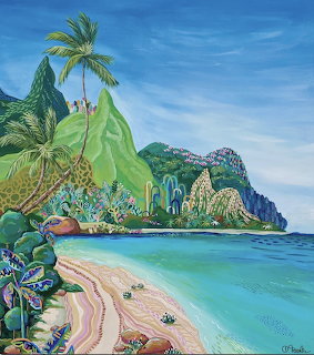 Tropical Lagoon Beach Painting