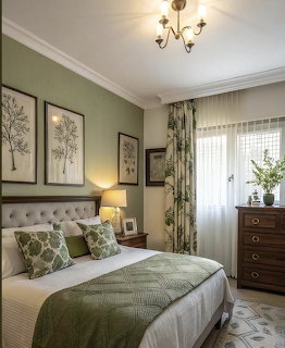 Green Bedroom Interior