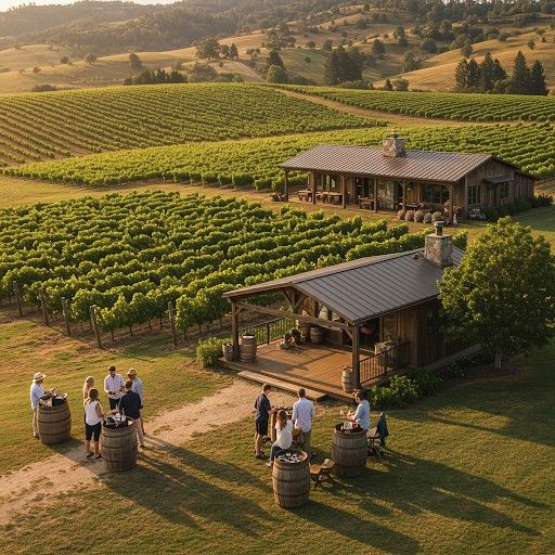 Vineyard With Cabins