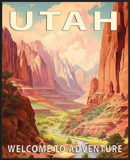 Utah Canyon Travel Poster