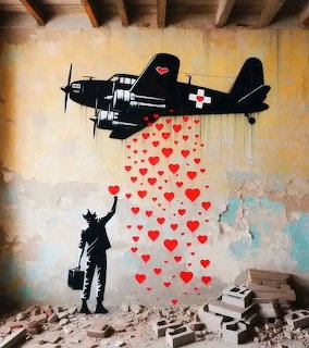 Banksy Love Bomber Street Art