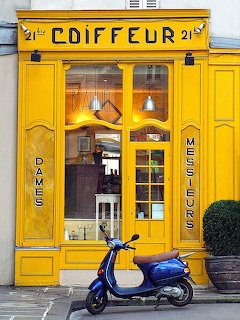Yellow Coiffeur Shopfront Paris
