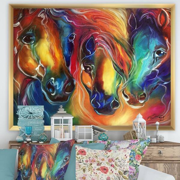 Colorful Rainbow Horses Painting