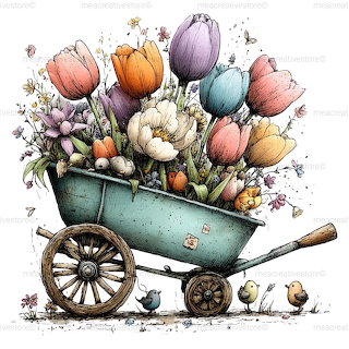 Flower Wagon Illustration