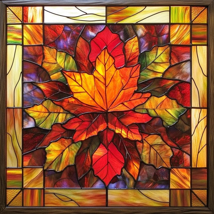 Maple Leaf Stained Glass