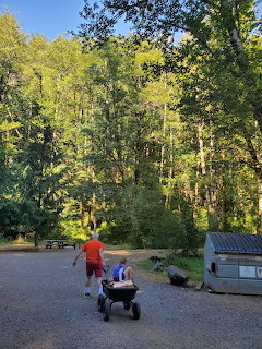 Hauling Firewood at Campsite