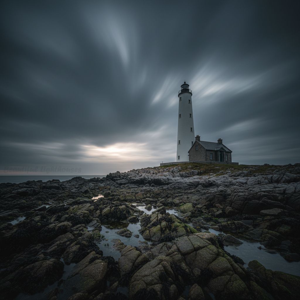 Lighthouse on Rocky Coast