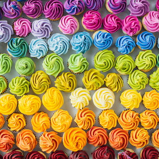 Rainbow Swirl Frosted Cupcakes
